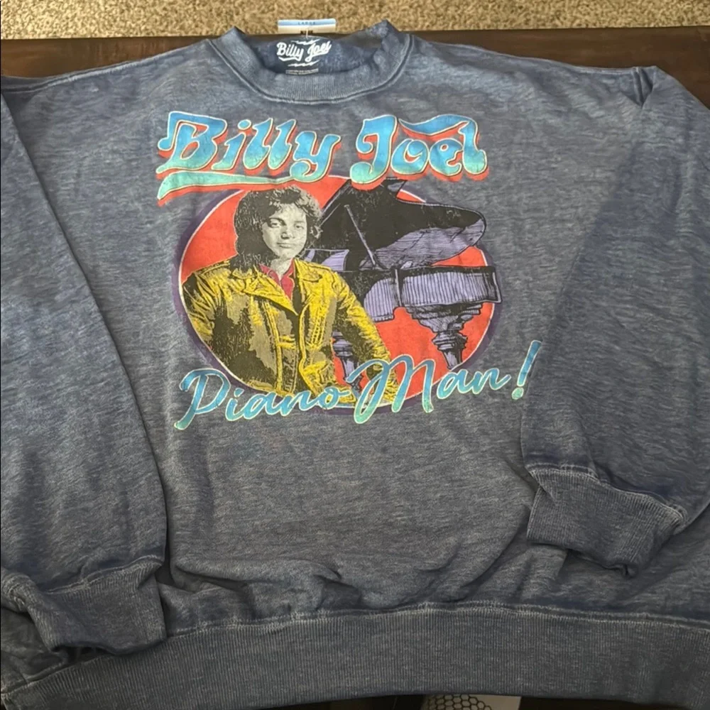 NWT Billy Joel Graphic Sweatshirt Large - Gray - Picture 1 of 4